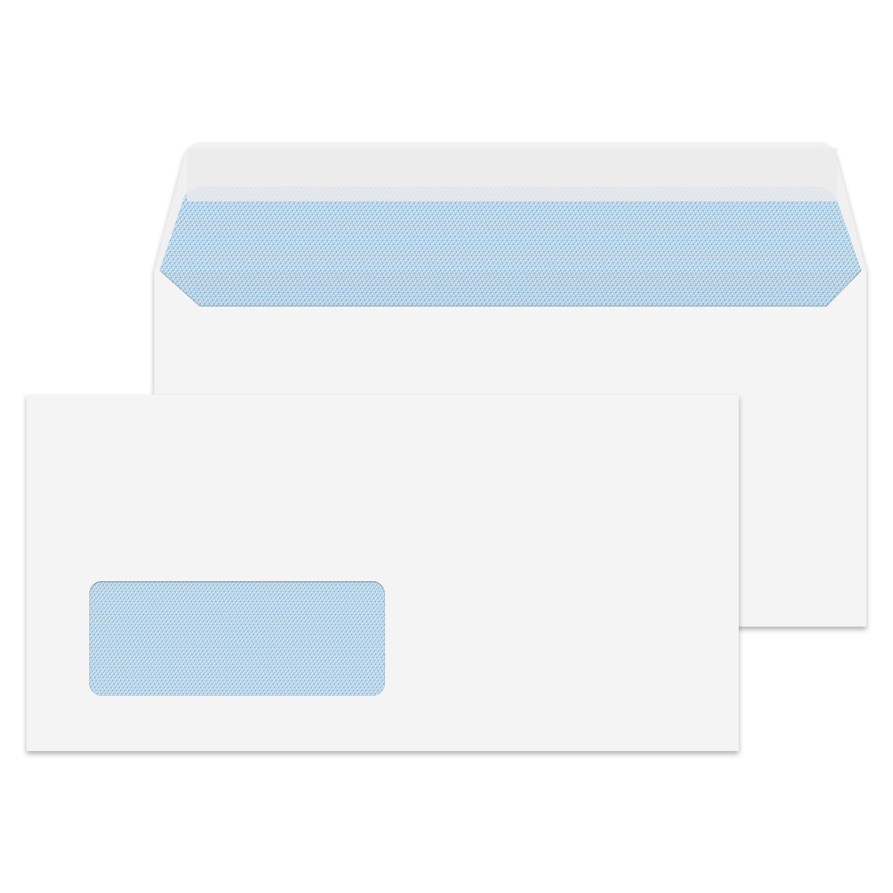 DL White 100gsm Peel & Seal Window Envelopes (Qty 500) 110mm X 220mm ...