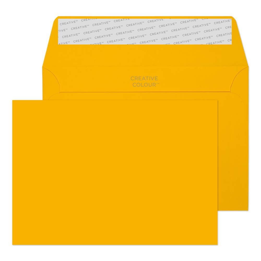 C6 Egg Yellow 120gsm Peel & Seal Envelopes (Qty 500) 114mm x 162mm