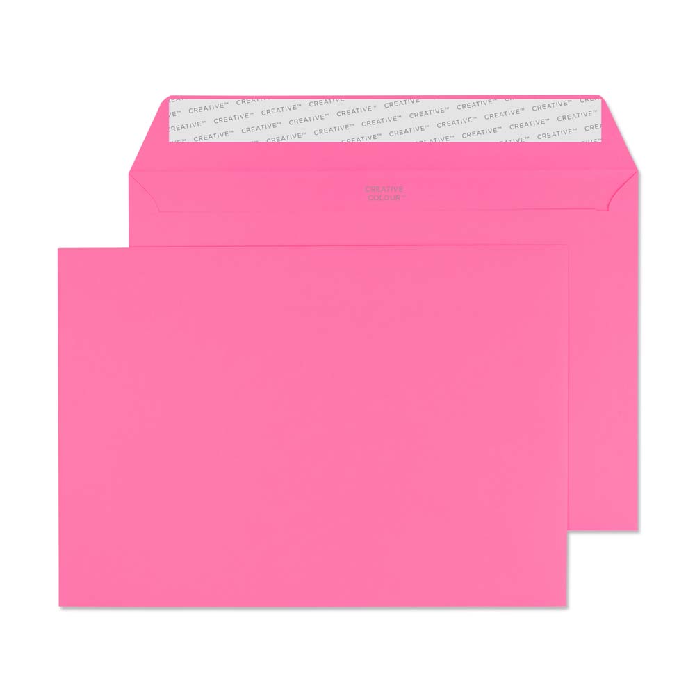 C5 Flamingo Pink 120gsm Peel & Seal Envelopes (Qty 500) 162mm x 229mm