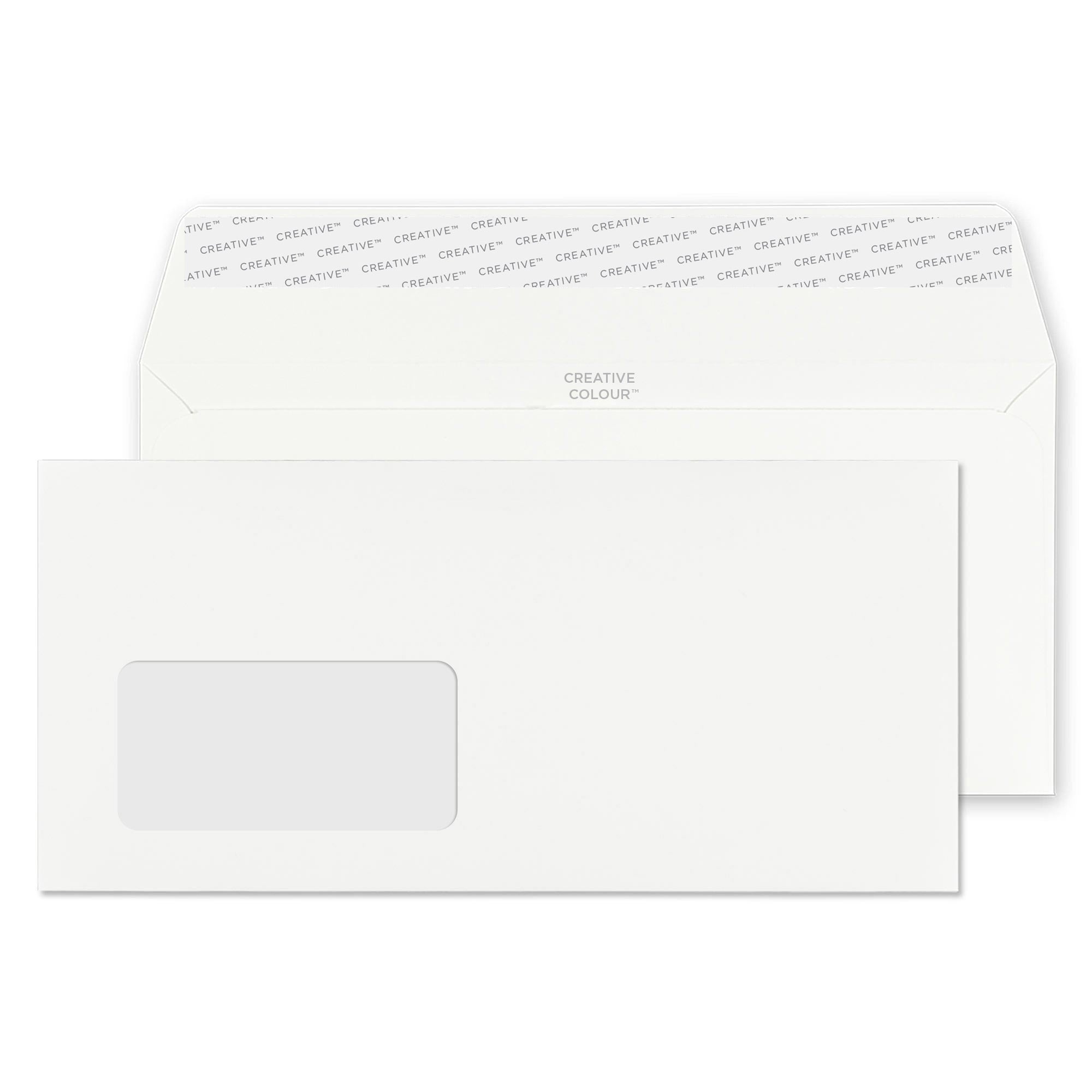 DL+ Ice White 120gsm Peel & Seal Window Envelopes (Qty 500) 114mm x 22 ...