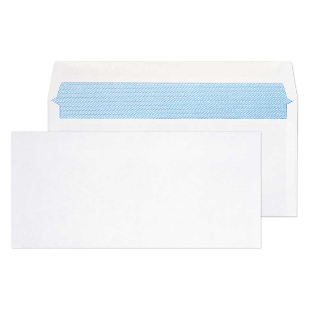 102mm x 216mm DL BRE White 80gsm Gummed Wallet Envelopes (Qty 1000 ...